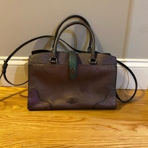 Oil slick coach handbag